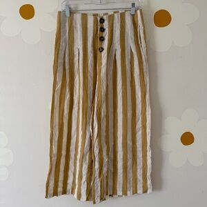 Roolee Striped Wide Leg Pants in Mustard and White